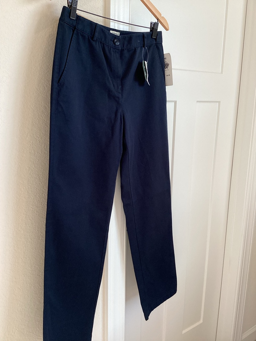 LL Bean Classic Fit Pants Wrinkle Free Cotton New Size 8 Regular Navy - Picture 2 of 9